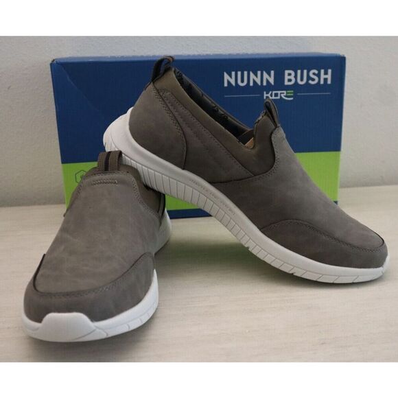 Nunn Bush Kore Men Sz 10M Charcoal/Gray City Pass Moccasin Toe Slip-On Shoes - Picture 1 of 11